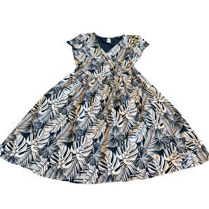 Pact Tropical Navy and Cream Mini Dress